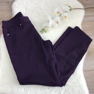 NYGARD Cropped Skinny Purple Pull On Jeggings Sz 8